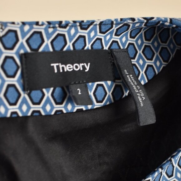 Theory Jatinn Hex Wool Printed Short Sleeve Dress - 2 - Picture 9 of 9